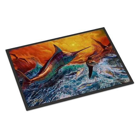 Carolines Treasures 18 x 27 in. Reflective Chaos Blue Marlin Indoor or Outdoor Mat JMA2012MAT